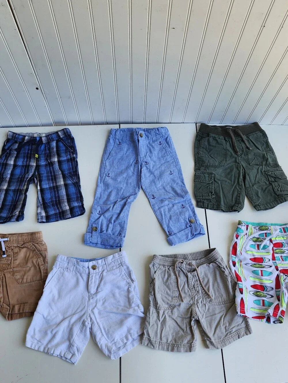 Lot Of 7 Toddler Boys Janie Jack Linen Swim Trunks Shorts Mixed Old Navy Sz 3T